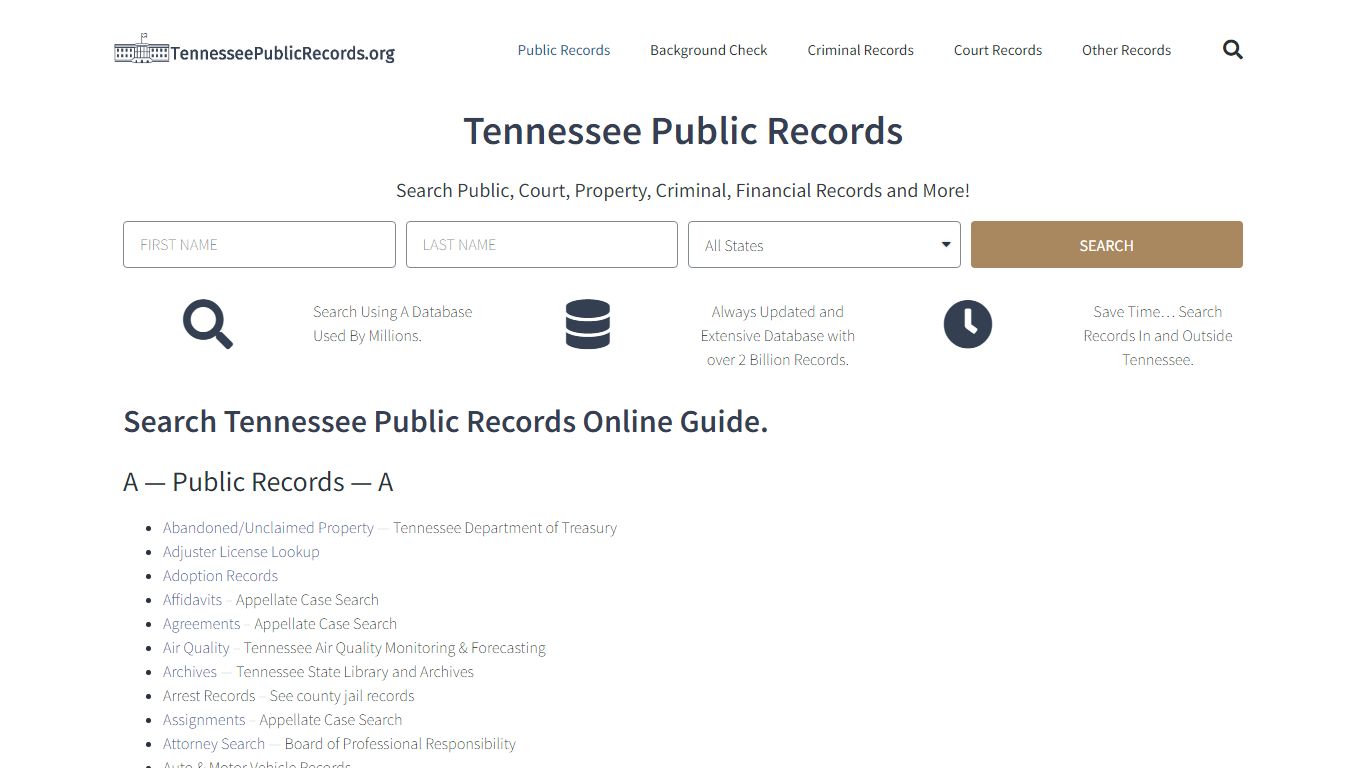 State of Tennessee Public Records Guide: TennesseePublicRecords.org