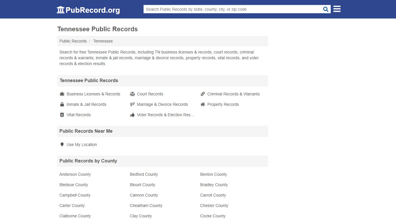 Free Tennessee Public Records