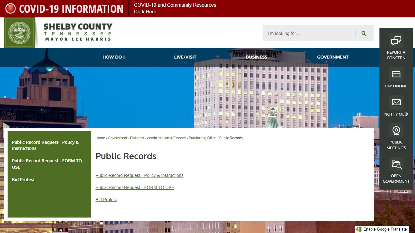 Public Records | Shelby County, TN - Official Website